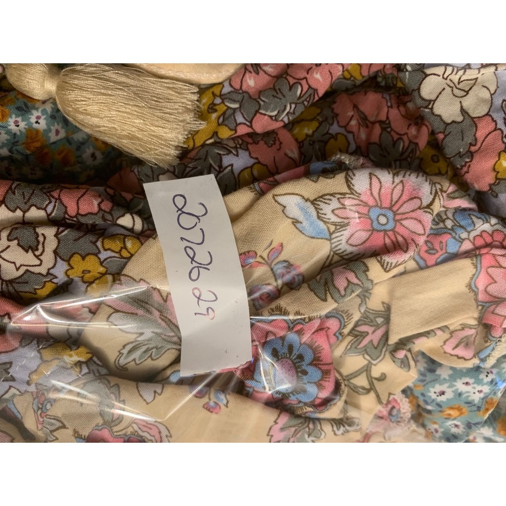 GiGio USA Womens Small Patchwork Floral Tassel Tie Mini Dress Boho Mixed Print - Picture 7 of 9